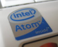 Close up of Intel Atom sticker on the Eee PC 901